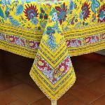 Yellow Rectangle Tablecloth 63X79" "Bamboo" pattern