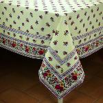 Provencal Square Tablecloth Beige "Flowers" 63x63"