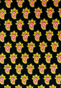 “Black Flamo”, 100% mercerized printed cotton fabric