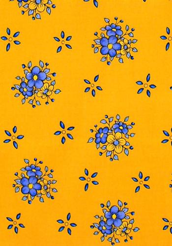 "Yellow Farandole" French Provencal Printed cotton Fabric