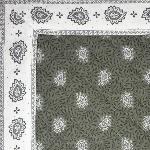 French quilted table runner "Lotus" Grey 18x59 inch