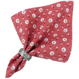 French Cotton Napkin Red "Flowers" authentic Provencal design