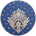 Blue Round Cotton Tablecloth "Indianaire" pattern