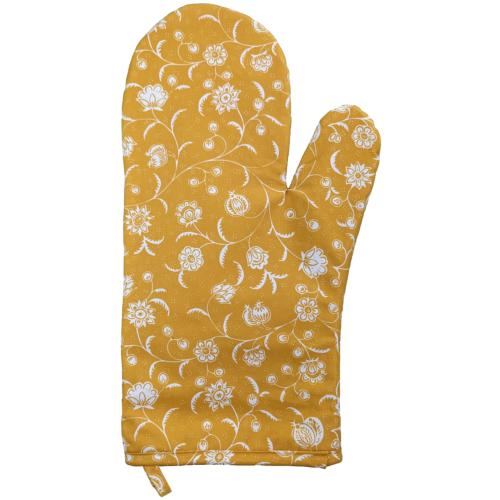 Mustard Yellow Flors Quilted Oven Glove – Provencal Design