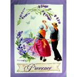 Lavender Provencal Cotton Tea Towel, 19 x 26 inches, Farandole design