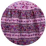 Round Cotton Tablecloth Mauve "Country"