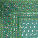 Provencal Square Tablecloth Green "Flowers" 63x 63"