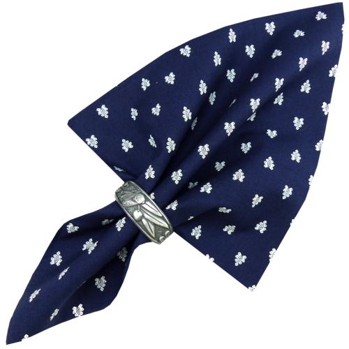 Dark Blue Napkin, Provencal design "Bees", 100% pure cotton