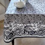Grey Rectangle Tablecloth 63X79" "Country" pattern