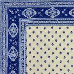 Provencal White & Blue quilted table runner "Esterel" 18x59 inch