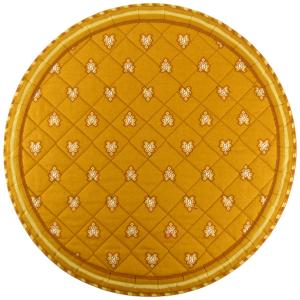 Provencal Quilted Round Table Mat Ocher "Roussillon