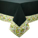 Provencal Black Square Cotton Tablecloth 67"X67" "Country"