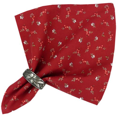 Red Napkin, Provencal design "Hava", 100% pure cotton