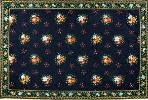 Provencal Quilted Cotton Placemat Black/green 12x18