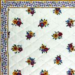 Ecru Provencal quilted table runner "Flowers" 14x28 inch