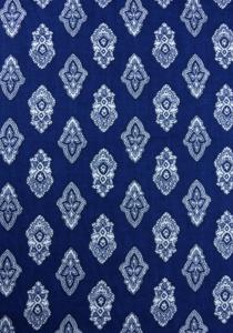 “Blue/White Calissons”, 100% mercerized printed fabric