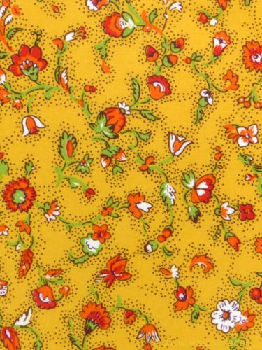French Provencal Printed cotton Fabric Country Yellow