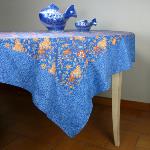 Provencal Square Cotton Tablecloth blue "Colombes