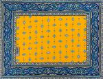 Yellow Quilted placemat 14"x18", "Calissons" design