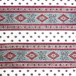 Square Striped Coated Cotton Tablecloth Rose/Grey "Esterel"