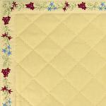 Reversible Quilted placemat plain Beige, embroidered edge