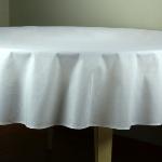 Provencal Round Cotton Tablecloth plain White 71 inches