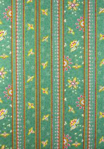 "Green Honeymoon" Provencal Printed Border stripe Fabric