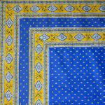Blue Square Cotton Tablecloth 63"X63" "Esterel" pattern
