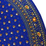 Provencal Round Cotton Tablecloth blue "Farandole
