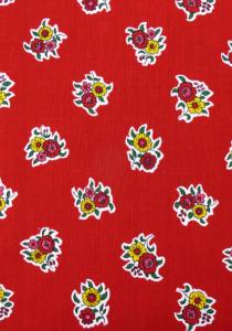 “Red Flowers”, 100% French country cotton fabric 55
