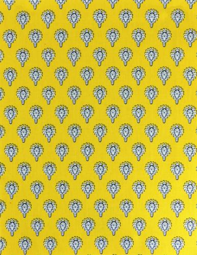 French Provencal Printed cotton Fabric Indianaire Yellow