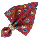 French Cotton Napkin Red "Floral" authentic Provencal design