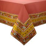 Provencal Terracotta Square Cotton Tablecloth 63"X63" "Country"