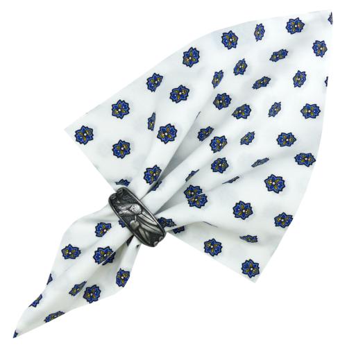 White Napkin, Provencal design "Camellias", 100% pure cotton