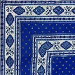 Blue Square Cotton Tablecloth 63"X63" "Esterel" pattern