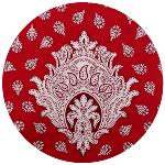 Pink Round Cotton Tablecloth "Indianaire" pattern