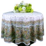 Round Coated Cotton Tablecloth Lichen "Bagnols"
