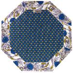 Blue Octogonal Quilted placemat, "Dentelle" design