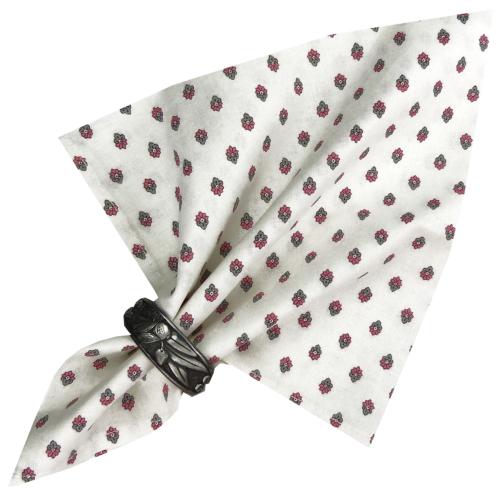 Ecru/Pink Napkin, Provencal design "Esterel", 100% cotton