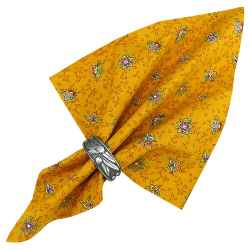 Yellow Napkin, Provencal design "Honeymoon", 100% pure cotton