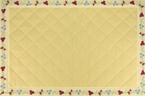 Reversible Quilted placemat plain Beige, embroidered edge