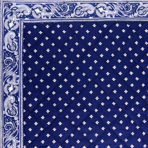 Dark Blue Provencal quilted table runner "Lavender" 14x28