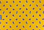 Reversible Quilted placemat plain Yellow and "Flowers"