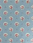 French Provencal Printed cotton Fabric Flowers Blue