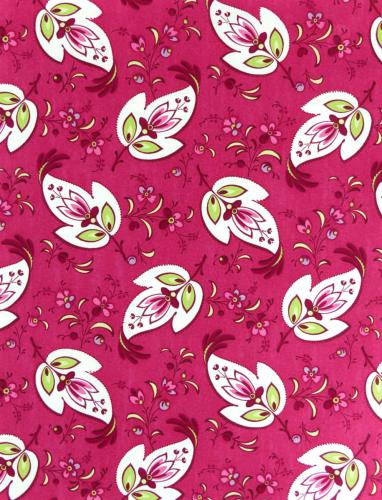 French Provencal Printed cotton Fabric Escari Pink