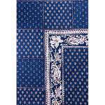 Provencal Rectangle Cotton Tablecloth Blue/White "Vaccares