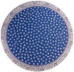 Blue Round Cotton Tablecloth "Indianaire" pattern