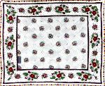 Quilted placemat 15x19" White, Flowers pattern