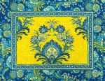 Yellow Quilted placemat 14"x18", "Haveli" design