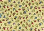 Reversible Quilted placemat "Floral" design and plain Beige